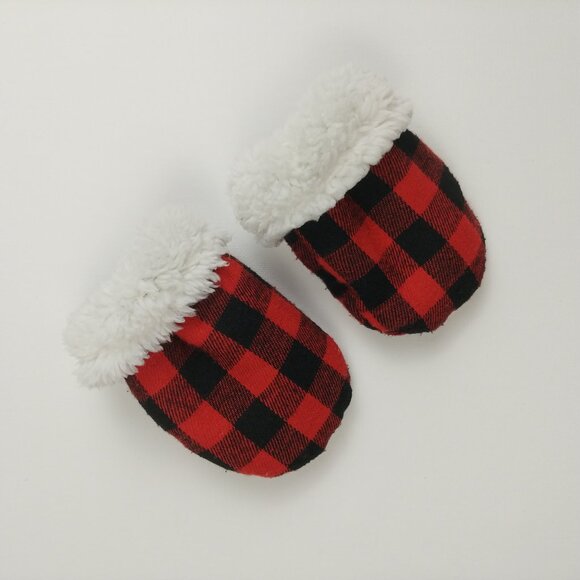 Joe Fresh Buffalo Plaid Sherpa Mittens 12-24 Months - Picture 3 of 7